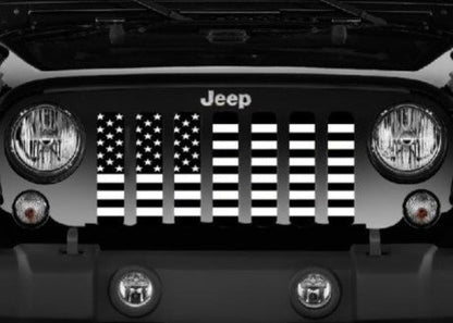 Black and White American Flag Grille Insert