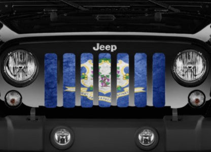 Connecticut Grunge State Flag Grille Insert