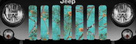 Dirty Girl Teal Serenity Woodland Camo Grille Insert