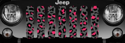 Gray and Pink Leopard Print Grille Insert