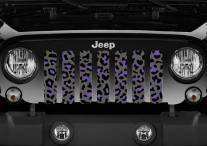 Gray and Purple Leopard Print Grille Insert