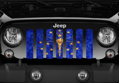 Indiana Grunge State Flag Grille Insert