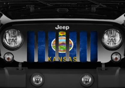 Kansas Grunge State Flag Grille Insert