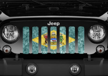 Delaware Grunge State Flag Grille Insert