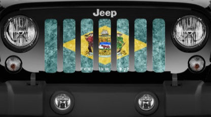 Delaware Grunge State Flag Grille Insert
