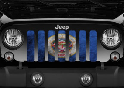 Minnesota Grunge State Flag Grille Insert