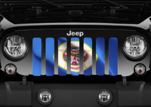 Waving Minnesota State Flag Grille Insert