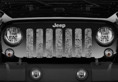 Moab Topography Map Canyon Lands Gray Grille Insert