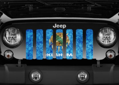 Oklahoma Grunge State Flag Grille Insert