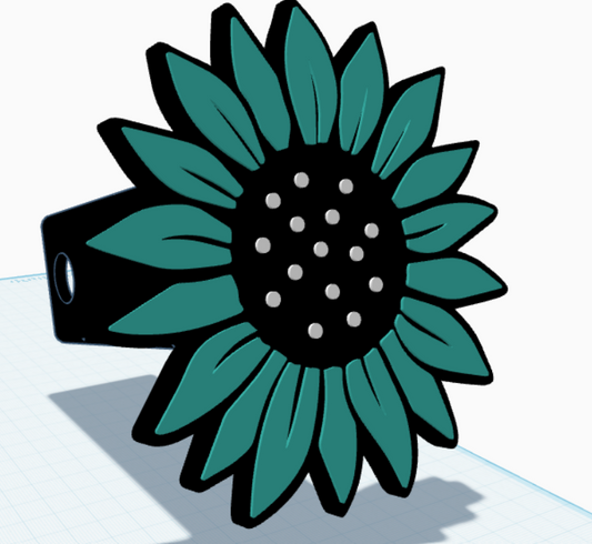 Teal Sunflower Hitch Cover