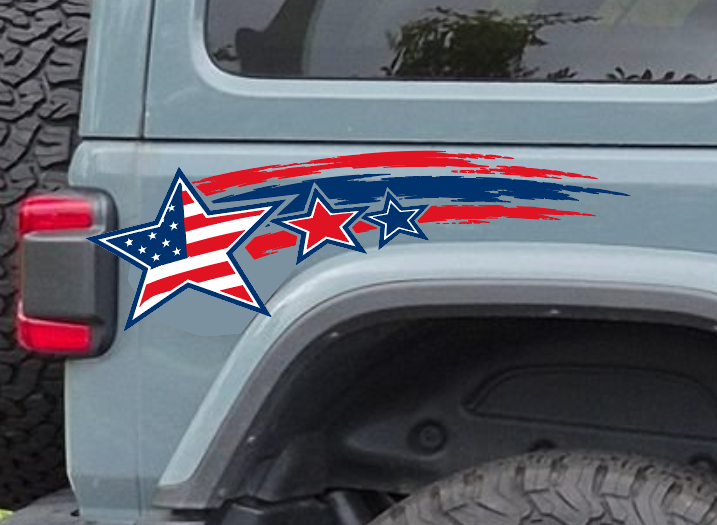 Freedom Red white and Blue Shooting Stars