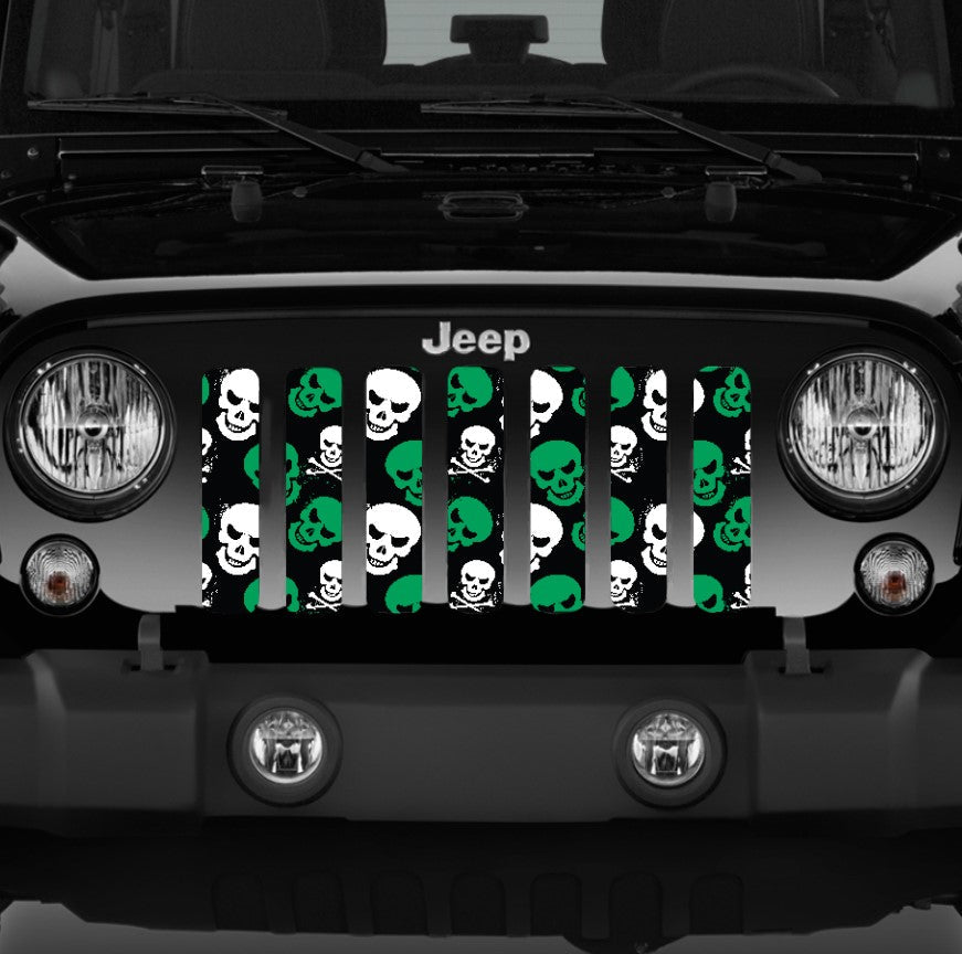 Skulls (Green) Grille Insert
