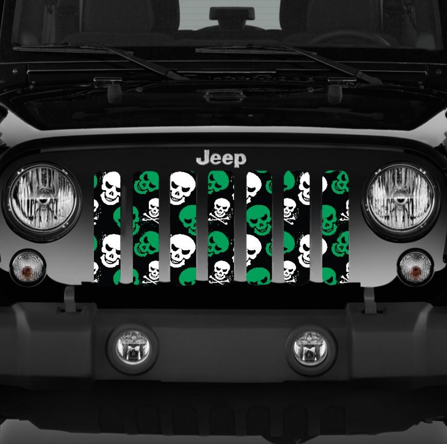 Platinum Skulls (Green) Grille Insert