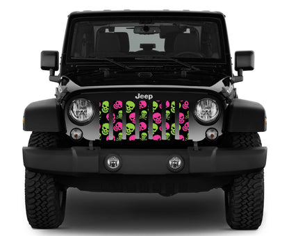 Platinum Skulls (Pink and Green) Grille Insert