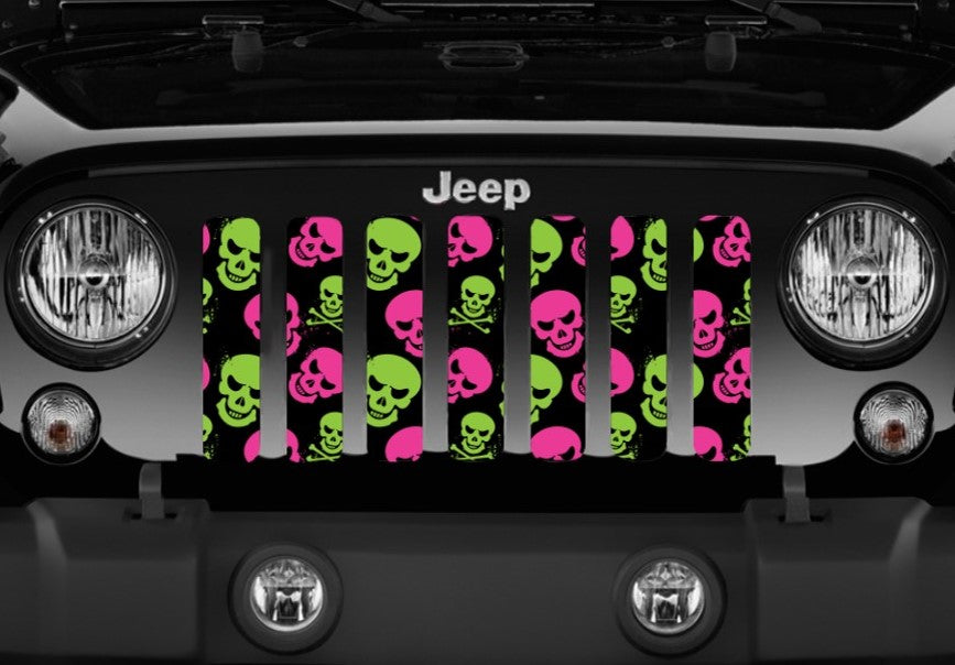 Skulls (Pink and Green) Grille Insert