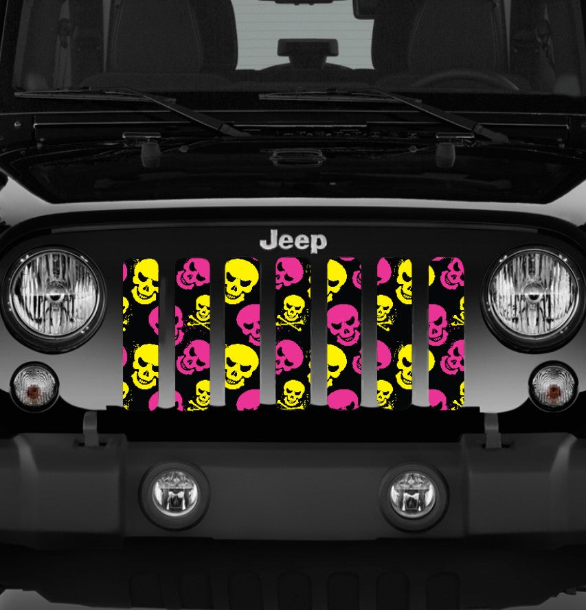 Skulls (Pink and Yellow) Grille Insert