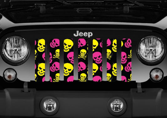 Skulls (Pink and Yellow) Grille Insert
