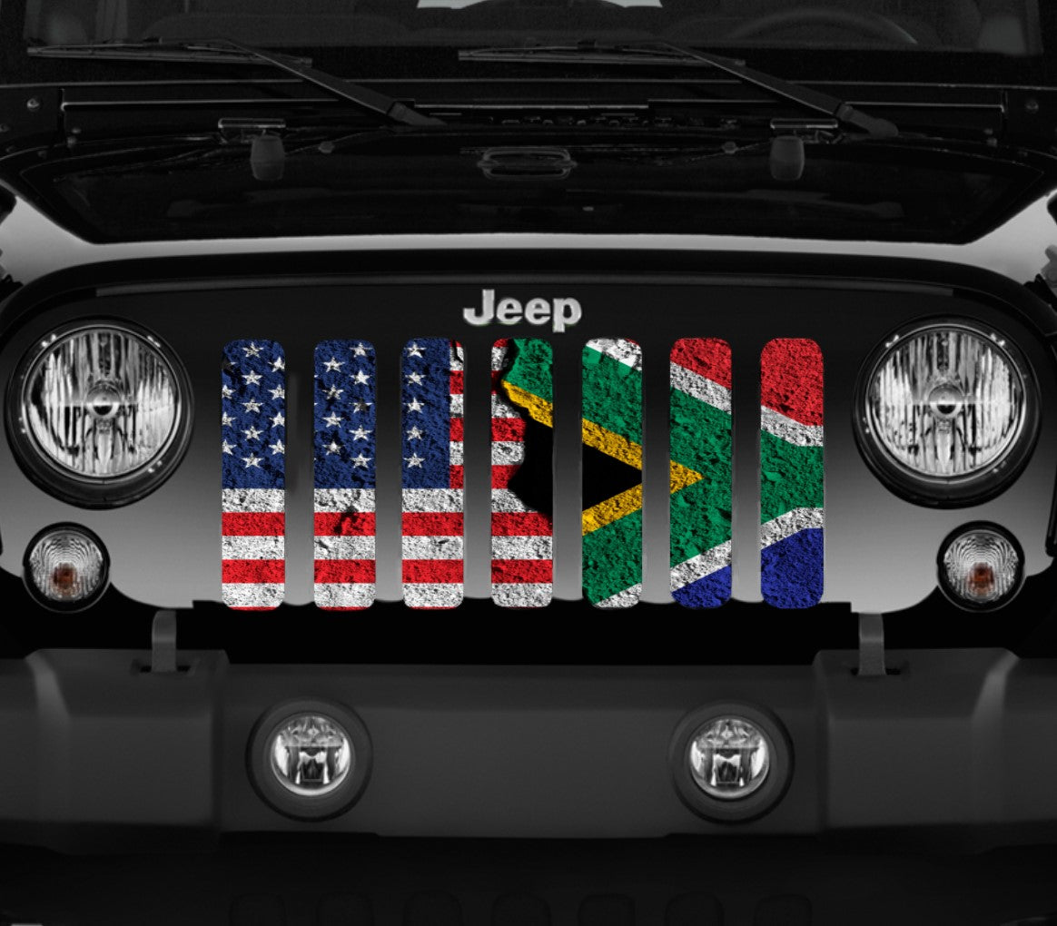 South Africa and American Flag Grille Insert