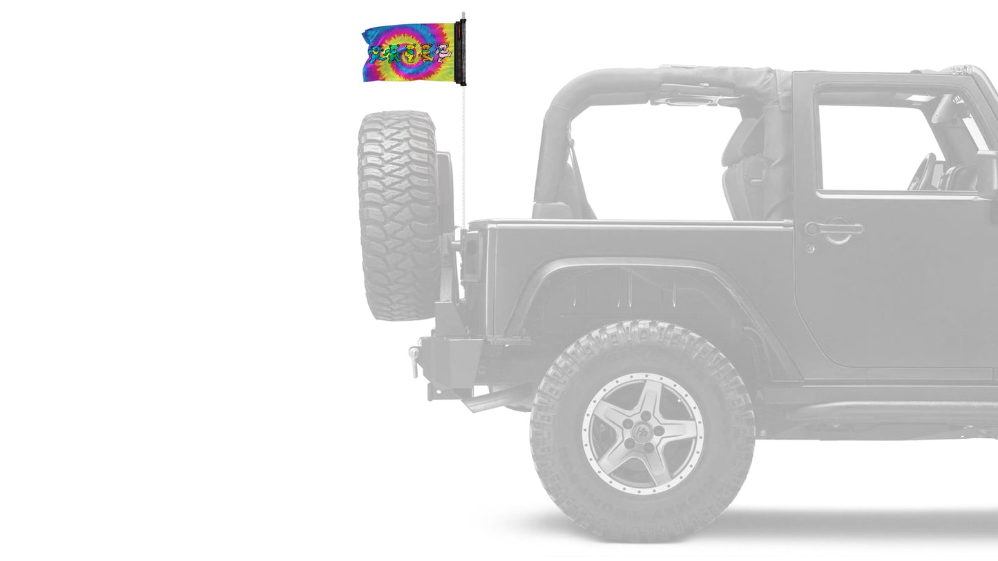 Grateful Dead Dancing Bears 12"x18" Forever Wave Flag for Jeep Wrangler JLU 4-Door 2018-Present