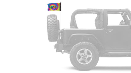 Grateful Dead Dancing Bears 12"x18" Forever Wave Flag for Jeep Wrangler JLU 4-Door 2018-Present