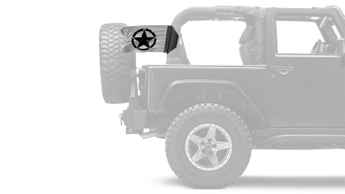 Oscar Mike 12"x18" Forever Wave Flag for Jeep Wrangler JK 2-Door 2007-2018