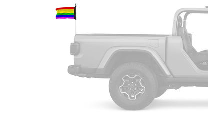 Rainbow 12"x18" Forever Wave Flag for Jeep Wrangler JKU 4-Door 2007-2018