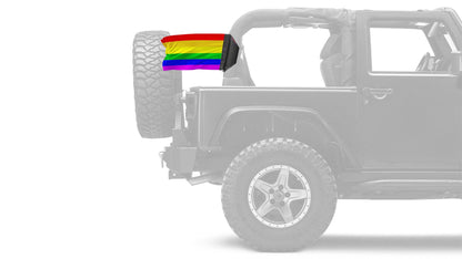 Rainbow 12"x18" Forever Wave Flag for Jeep Wrangler JLU 4-Door 2018-Present