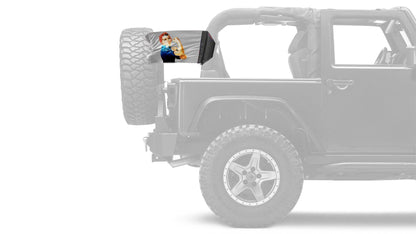 Rosie The Riveter 12"x18" Forever Wave Flag for Jeep Wrangler TJ 1996-2006