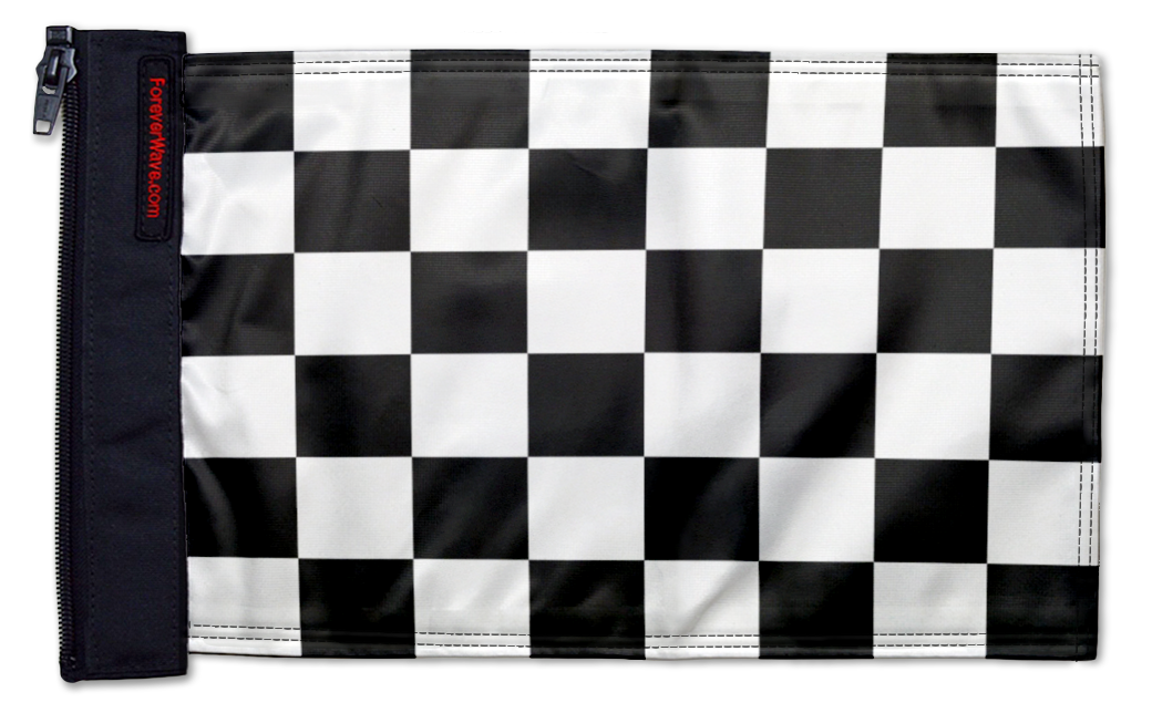 Checkered 12"x18" Forever Wave Flag for Jeep Wrangler JKU 4-Door 2007-2018