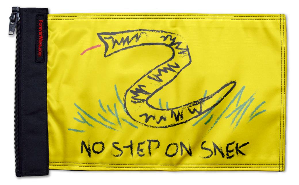 No Step On Snek 12"x18" Forever Wave Flag for Jeep Wrangler JKU 4-Door 2007-2018