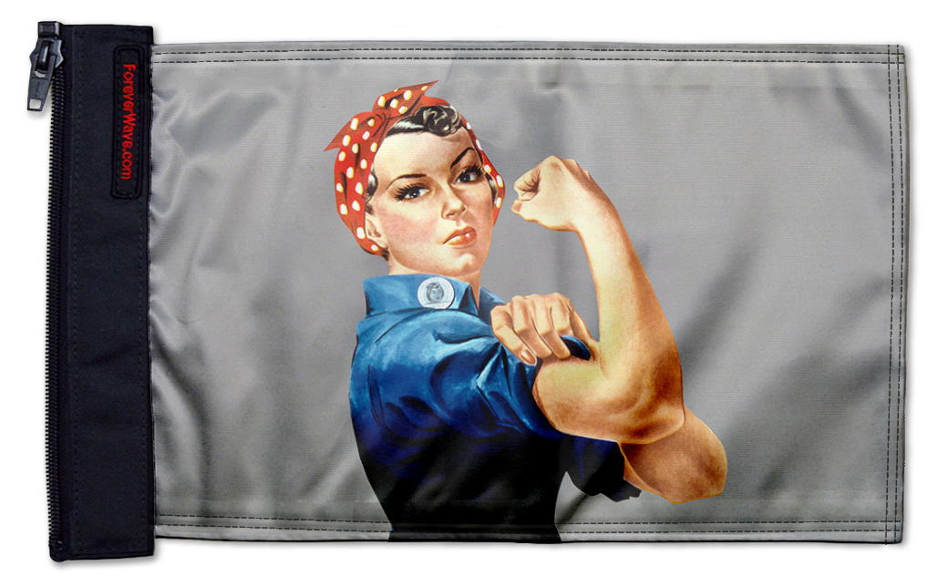Rosie The Riveter 12"x18" Forever Wave Flag for Jeep Wrangler JLU 4-Door 2018-Present