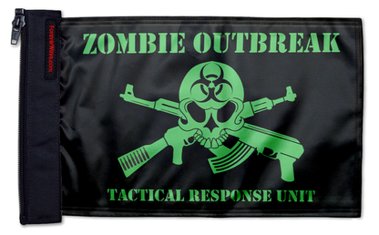 Zombie Outbreak Tactical Response Unit 12"x18" Forever Wave Flag for Jeep Wrangler JLU 4-Door 2018-Present