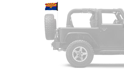 State Flag Arizona 12"x18" Forever Wave Flag for Jeep Wrangler JLU 4-Door 2018-Present