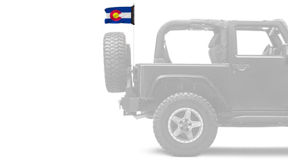 State Flag Colorado 12"x18" Forever Wave Flag for Jeep Wrangler JLU 4-Door 2018-Present