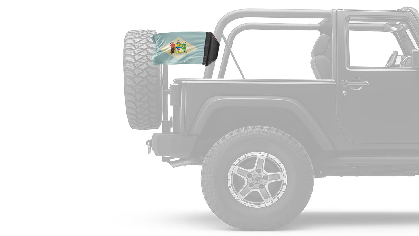 State Flag Delaware 12"x18" Forever Wave Flag for Jeep Wrangler JKU 4-Door 2007-2018