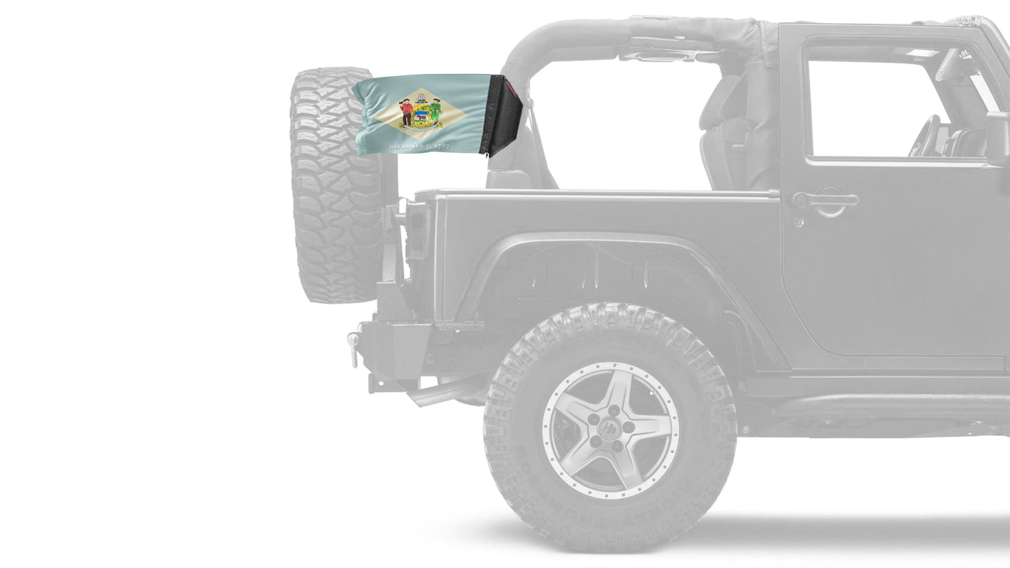 State Flag Delaware 12"x18" Forever Wave Flag for Jeep Wrangler JLU 4-Door 2018-Present