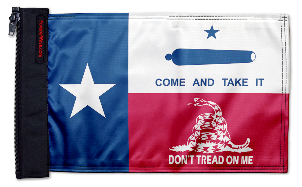 State Flag Texas Don't Tread 12"x18" Forever Wave Flag for Jeep Wrangler JLU 4-Door 2018-Present