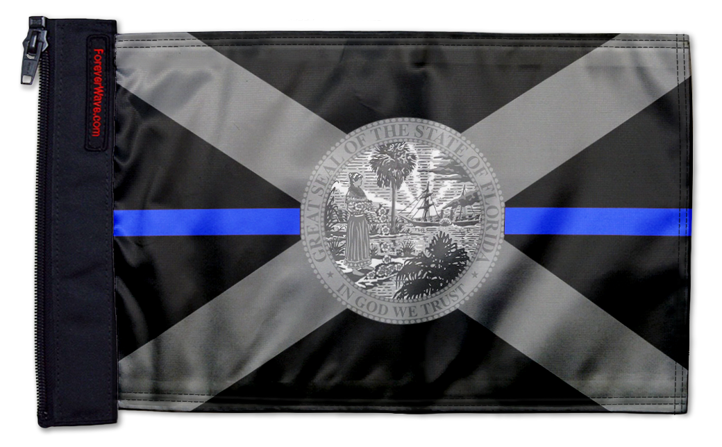 State Flag Florida Blue Line 12"x18" Forever Wave Flag for Jeep Wrangler JLU 4-Door 2018-Present