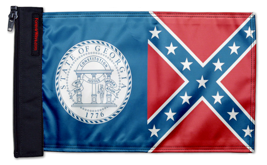 State Flag Georgia Old Style 12"x18" Forever Wave Flag for Jeep Wrangler JLU 4-Door 2018-Present