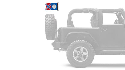 State Flag Georgia Old Style 12"x18" Forever Wave Flag for Jeep Wrangler JLU 4-Door 2018-Present