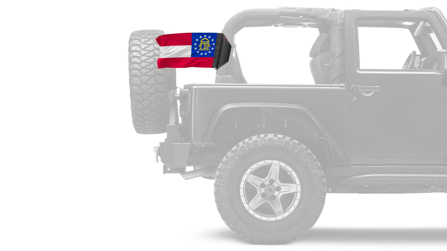 State Flag Georgia 12"x18" Forever Wave Flag for Jeep Wrangler JLU 4-Door 2018-Present
