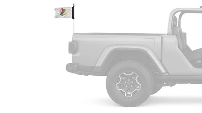 State Flag Illinois 12"x18" Forever Wave Flag for Jeep Wrangler JLU 4-Door 2018-Present
