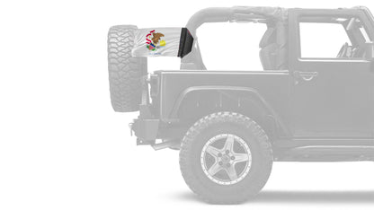 State Flag Illinois 12"x18" Forever Wave Flag for Jeep Wrangler JLU 4-Door 2018-Present