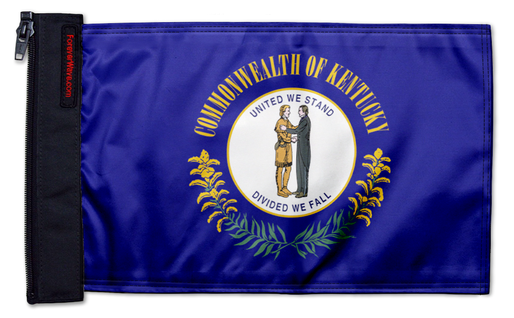 State Flag Kentucky 12"x18" Forever Wave Flag for Jeep Wrangler JLU 4-Door 2018-Present