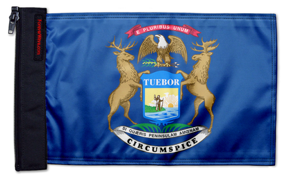State Flag Michigan 12"x18" Forever Wave Flag for Jeep Wrangler JKU 4-Door 2007-2018
