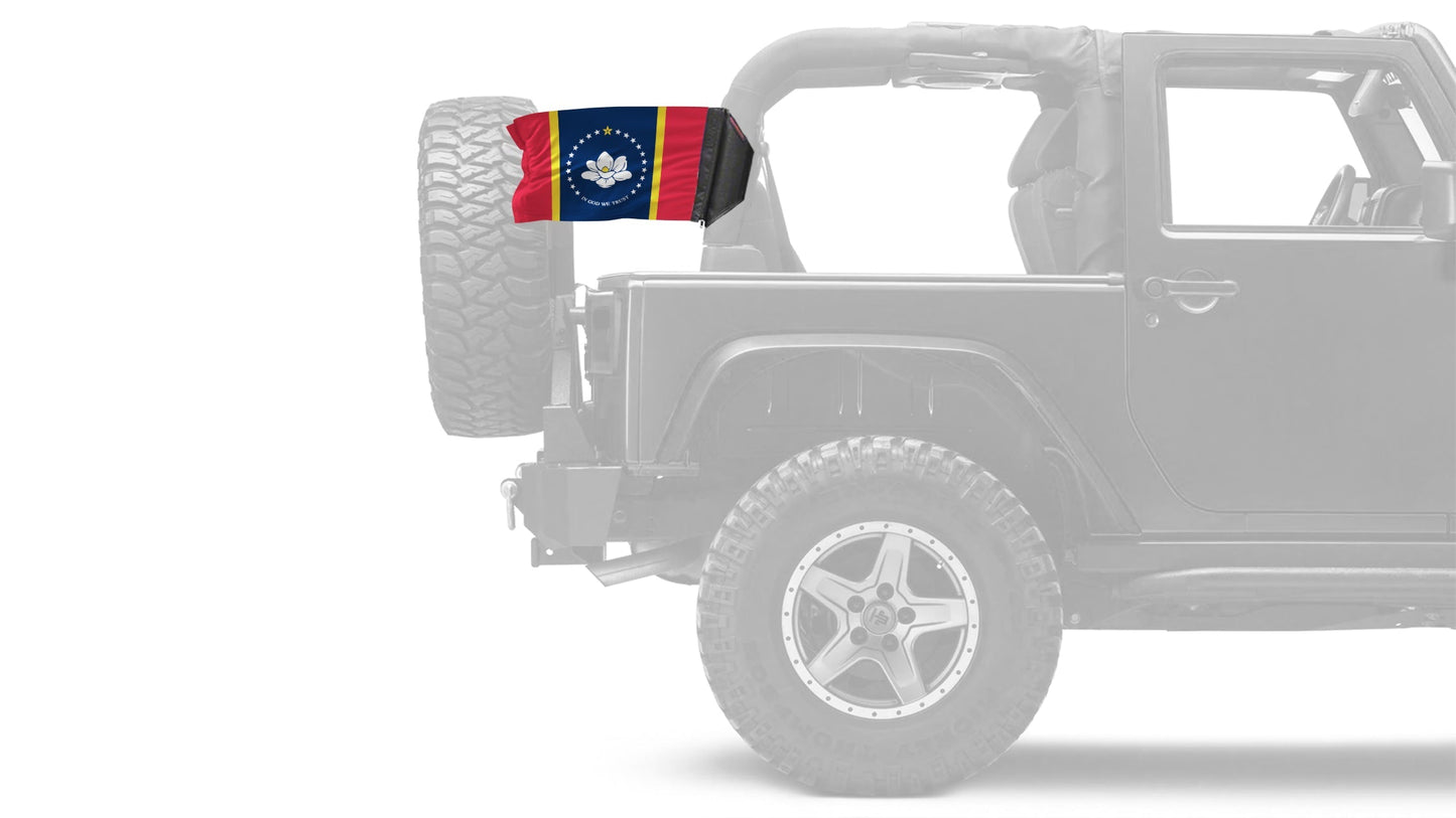 State Flag Mississippi Old Style 12"x18" Forever Wave Flag for Jeep Wrangler YJ 1986-1995