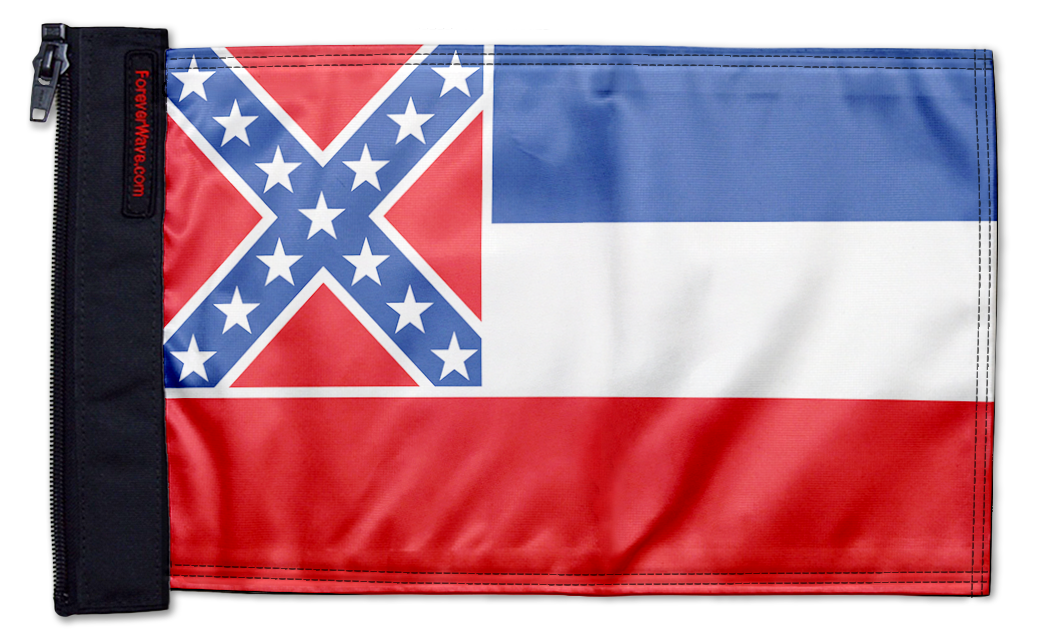 State Flag Mississippi 12"x18" Forever Wave Flag for Jeep Wrangler JLU 4-Door 2018-Present