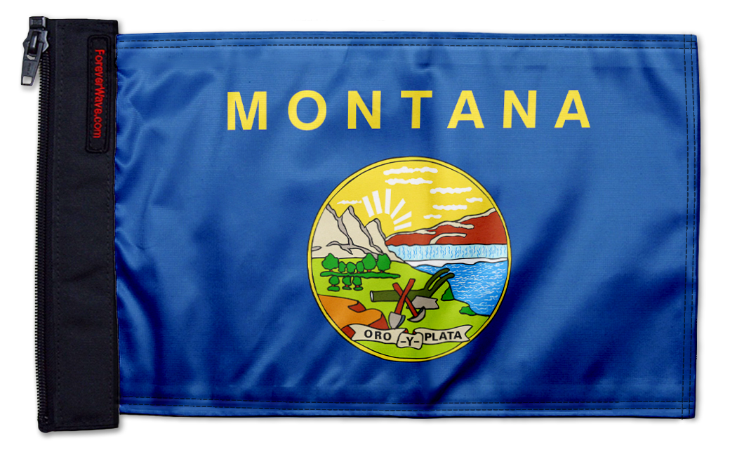 State Flag Montana 12"x18" Forever Wave Flag for Jeep Wrangler JKU 4-Door 2007-2018