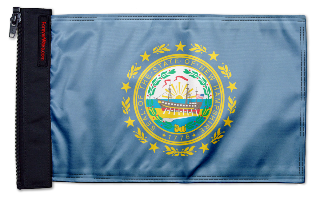 State Flag New Hampshire 12"x18" Forever Wave Flag for Jeep Wrangler JKU 4-Door 2007-2018
