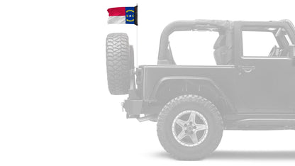 State Flag North Carolina 12"x18" Forever Wave Flag for Jeep Wrangler JK 2-Door 2007-2018